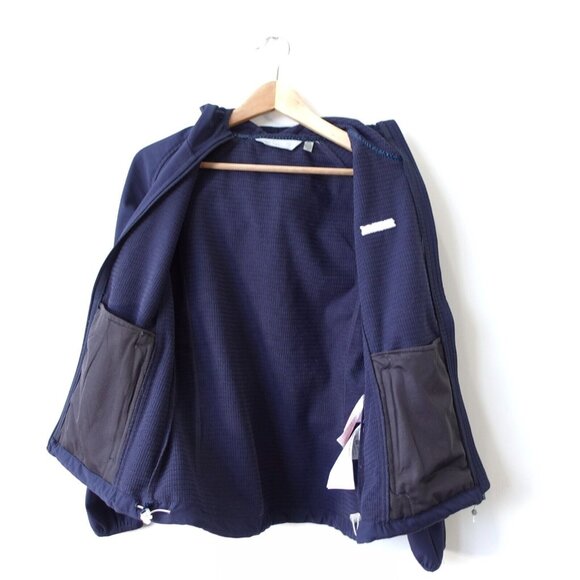 REGATTA Blue Hooded Jacket Women XS Soft Shell Zip Stretch Outdoor Trails Ared - Picture 2 of 15